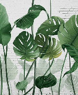 Vintage banana leaf wallpaper
