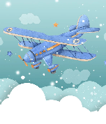 Papier peint chambre enfant avion neige - Muralconcept