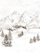Papier peint montagne massif des Alpes, XXL, tendance