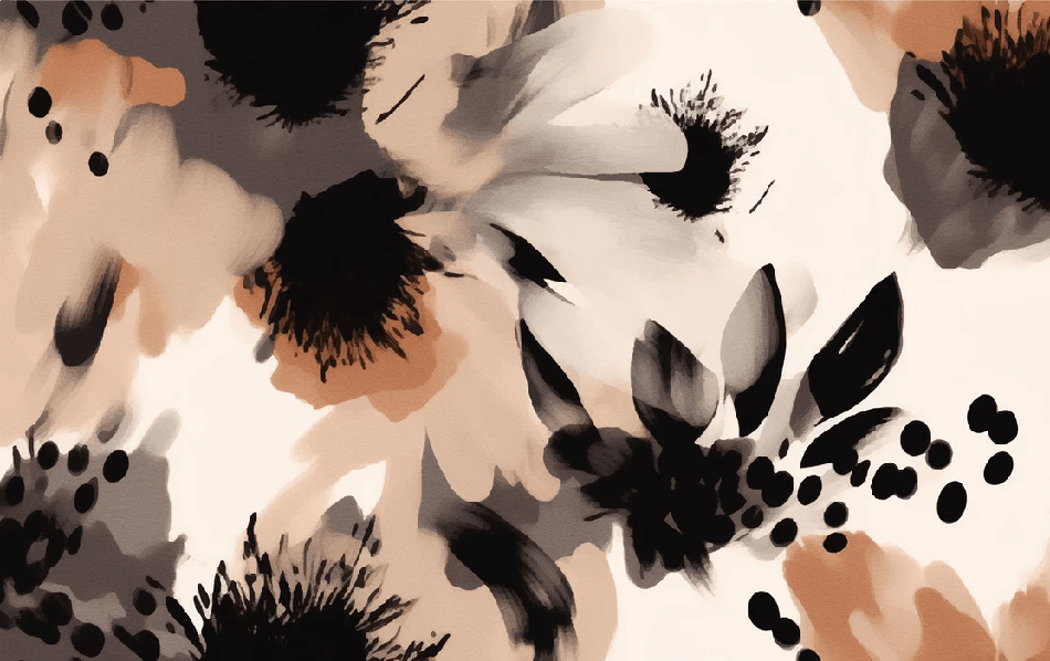 Papier peint fleur hypnotique