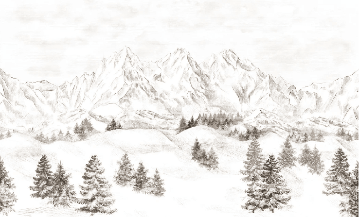 Papier peint montagne massif des Alpes - Muralconcept