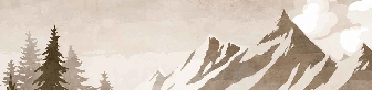 Vintage sepia-toned fir and mountain wallpaper