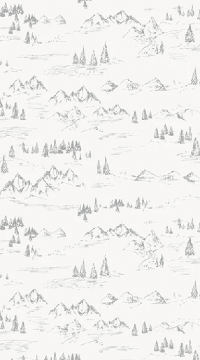 Papier peint illustration montagne et sapin - Muralconcept