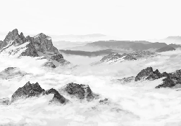 Black and white mountain restaurant wallpaper