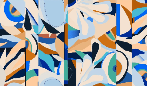 Papier peint abstrait vibrant, XXL, tendance