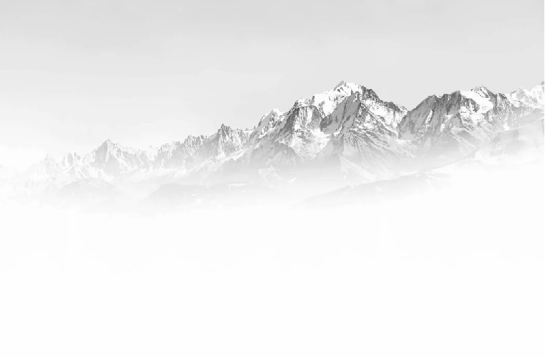 Papier peint Mont Blanc dans la brume noir et blanc
