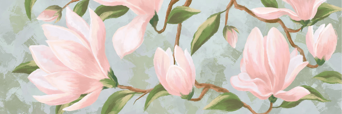 Papier peint magnolia en fleur