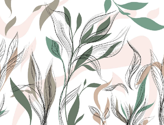 Papier peint panoramique fleur graphique, XXL, tendance