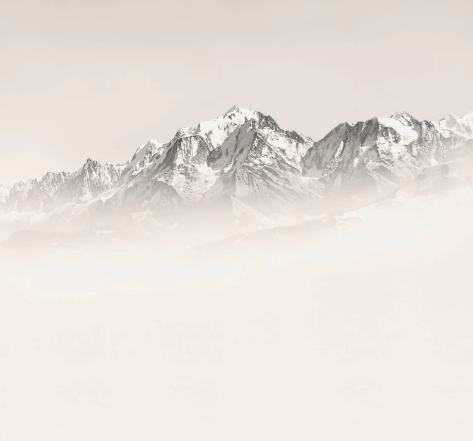 Papier peint Mont Blanc dans la brume sépia