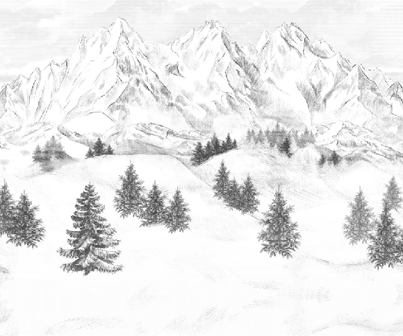 Papier peint montagne sommets de Chamonix - Muralconcept