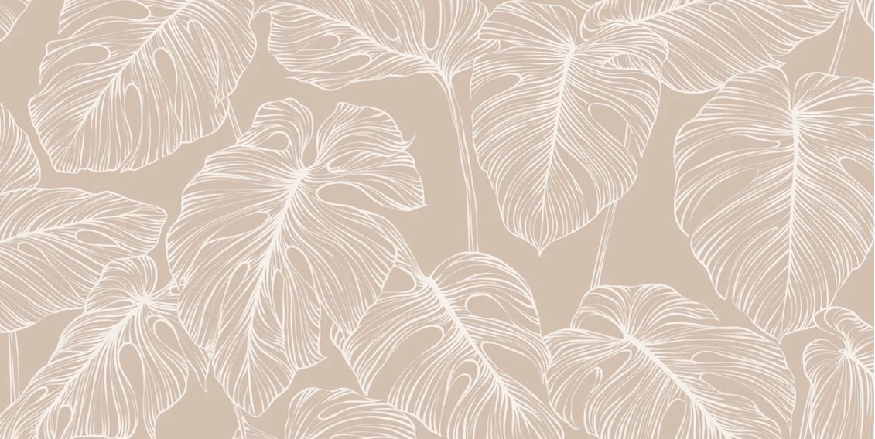 Papier peint feuille monstera sable