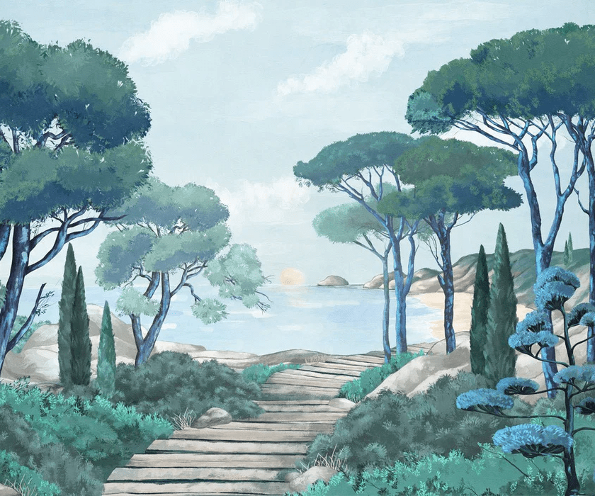 Papier peint balade dans les calanques - Muralconcept