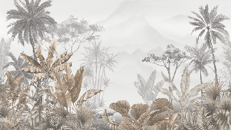 Papier peint tendance tropical sepia - Muralconcept