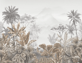 Papier peint tendance tropical sepia - Muralconcept