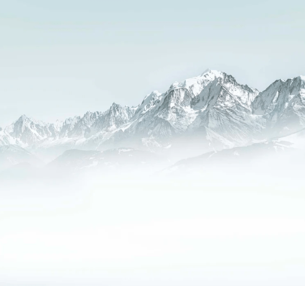 Papier peint Mont Blanc dans la brume bleu - Muralconcept