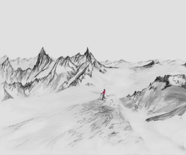 Papier peint panoramique Aiguilles du midi - Vallée blanche - Muralconcept