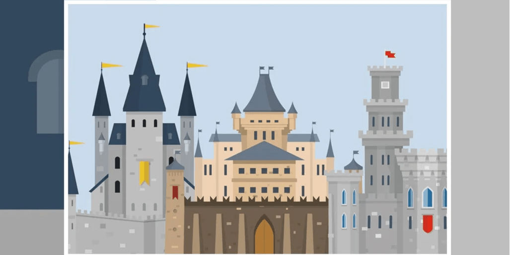 Papier peint enfant château prince & chevalier