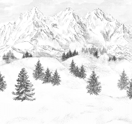 Papier peint montagne sommets de Chamonix - Muralconcept
