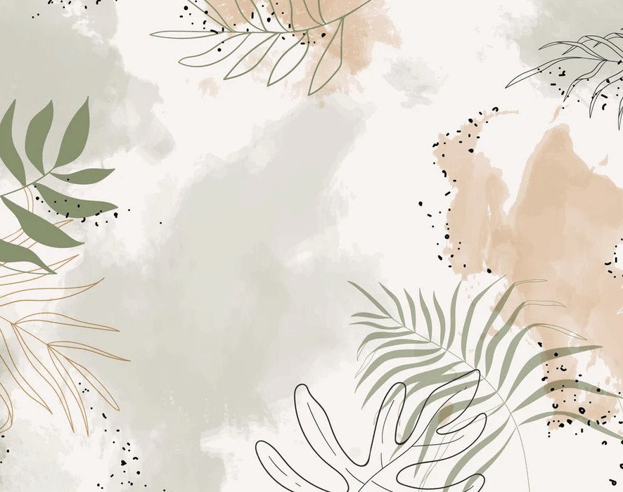 Papier peint panoramique aquarelle végétale - Muralconcept