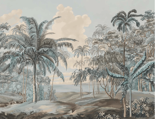 Papier peint paysage Célèbes bleuté - Muralconcept