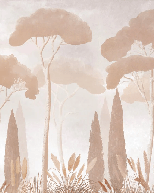 Papier peint sépia cyprès pins, XXL, tendance