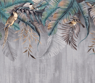 Papier peint Feuilles & Birds