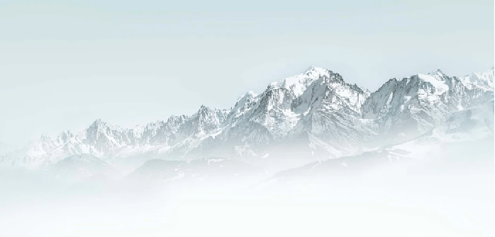 Papier peint Mont Blanc dans la brume bleu