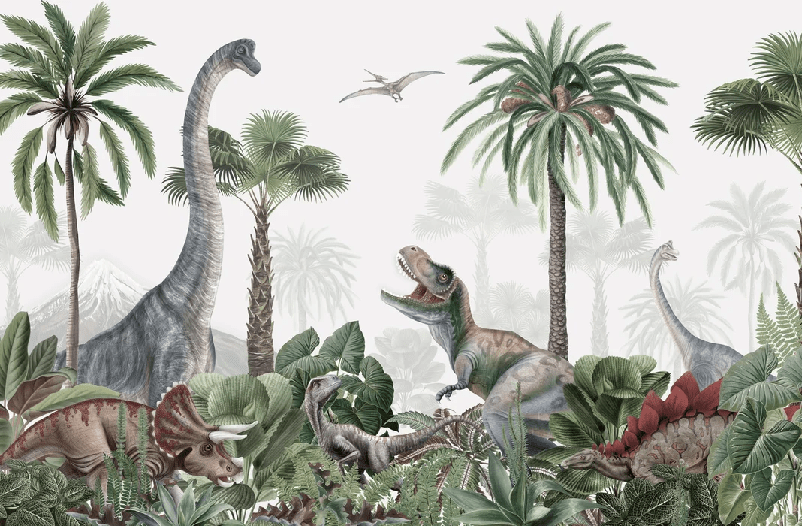 Papier peint parade des dinosaures