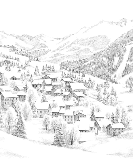 Papier peint montagne Méribel - Muralconcept