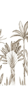 papier peint panoramique Palmier Sépia Aquarelle - Muralconcept