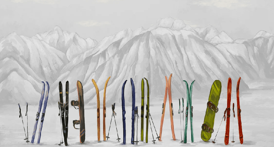 Papier peint ski à Courchevel - Muralconcept