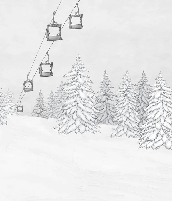 Papier peint montagne télécabine noir & blanc