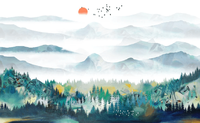 Papier peint Mountain & Scandinave, XXL, tendance