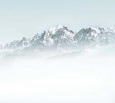 Papier peint Mont Blanc dans la brume bleu - Muralconcept