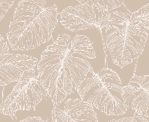 Papier peint feuille monstera sable