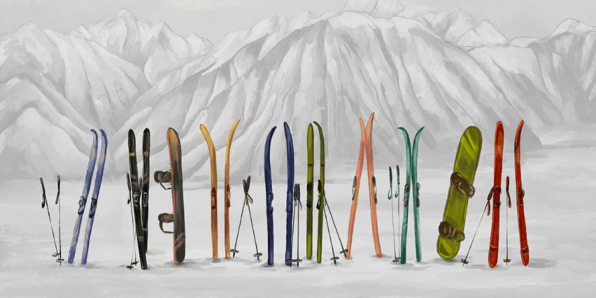 Papier peint ski à Courchevel, XXL, tendance