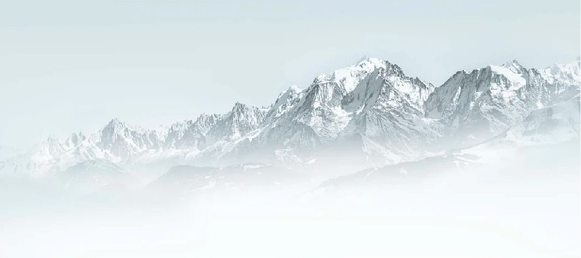 Papier peint Mont Blanc dans la brume bleu - Muralconcept