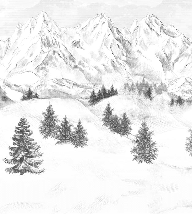 Papier peint montagne sommets de Chamonix - Muralconcept