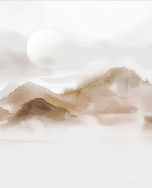 Papier peint montagnes voilées – Lueur sépia