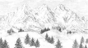 Papier peint montagne sommets de Chamonix - Muralconcept