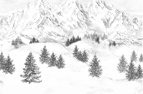Papier peint montagne sommets de Chamonix - Muralconcept