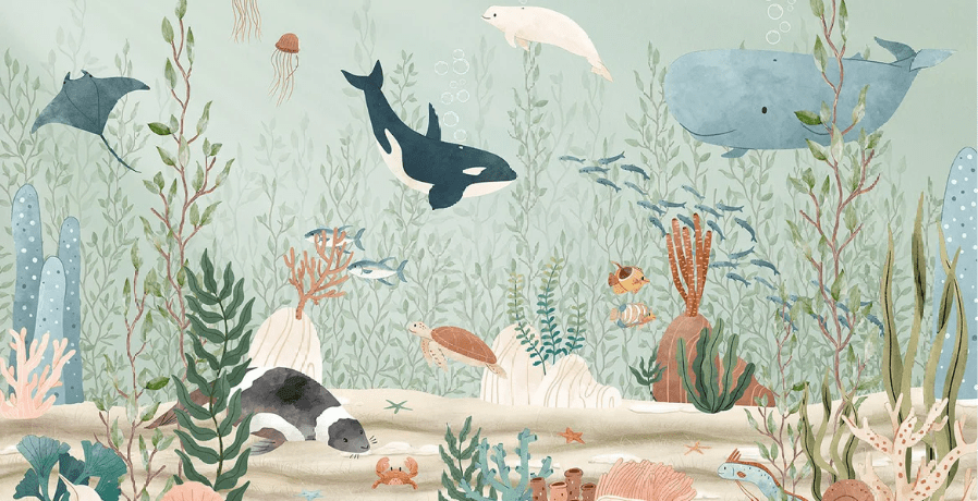 Baby marine world wallpaper