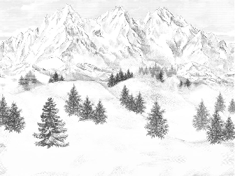 Papier peint montagne sommets de Chamonix - Muralconcept