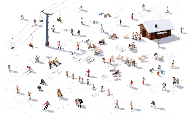 Papier peint panoramique après ski - Muralconcept