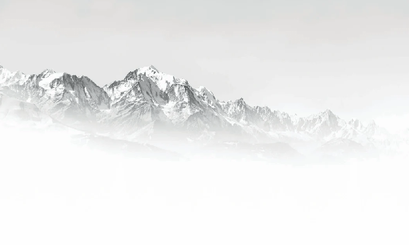 Papier peint Mont Blanc dans la brume noir et blanc - Muralconcept