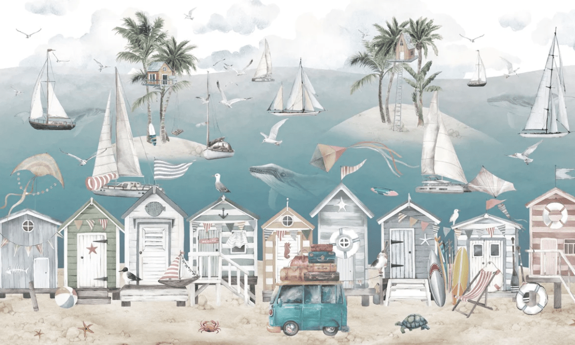Papier peint chambre enfant - Cabane des mers