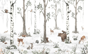 Papier peint animaux printemps forêt, XXL, tendance