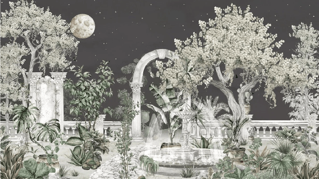 Papier peint panoramique - Jardin de minuit, XXL, tendance
