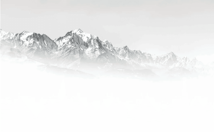 Papier peint Mont Blanc dans la brume noir et blanc - Muralconcept