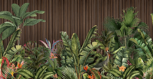 Papier peint panoramique tasseau végétal - Muralconcept